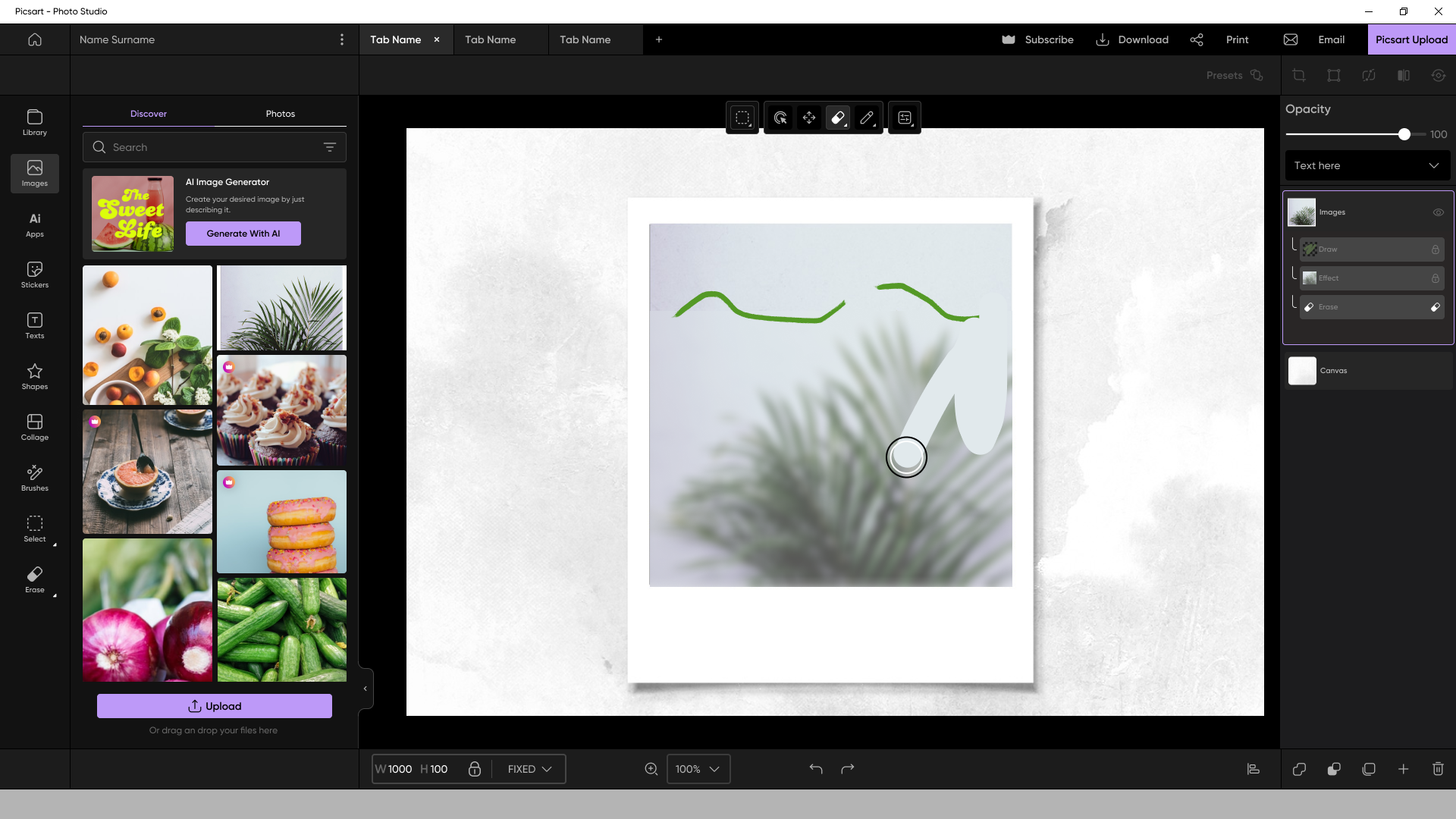 Select tool in action